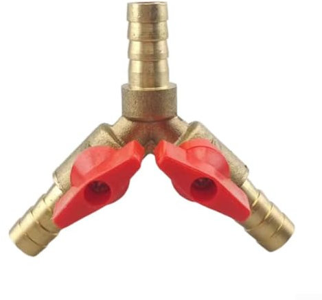 Y-Typ-Kugelhahn aus Messing, Dreiwege-Gasventilschalter für Kraftstoff, Gas, Wasser, Öl, Luft (6 mm)
