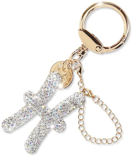 ZVRSUA Silber Strasssteine Glitzer Schlüsselanhänger Sternzeichen Schlüsselanhänger Damen Schlüsselanhänger Auto Taschenanhänger Damen Personalisiert Geschenke für Frauen (SIiber Fische)