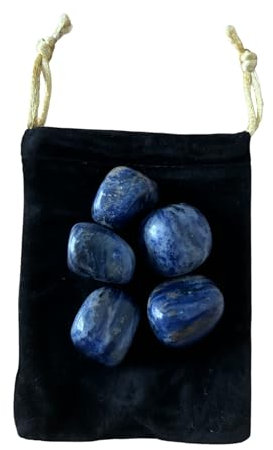 5 Piedra Natural Sodalita - 5 Cristales Pulidos Sodalita con Propiedades Energéticas, Sodalita pulida (Sodalita, 5 PCS)