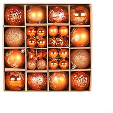 HpLive 44 Stück bemalt Weihnachtskugeln，weihnachtskugeln Plastik，Weihnachtsbaum-Dekorationskugel-Set in verschiedenen Größen für Weihnachten und Party Dekoration，Herrliches (F)