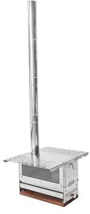 Estufa de leña portátil pequeña estufa de leña con 4 tubos seccionales de chimenea estufa de leña portátil para tienda de campaña