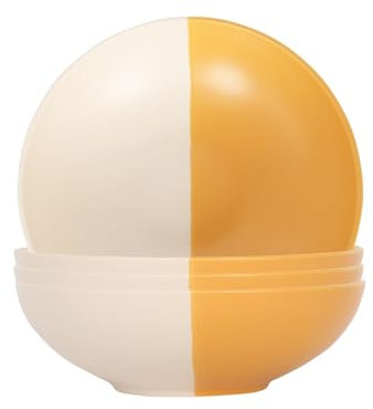 Nicola Spring Stoneware Pasta Bowls - 20.5cm - Mustard - Pack of 4 - Ceramic Two Tone Noodle Bowls Tableware Dishwasher & Microwave Safe Crockery for Dessert, Pasta, Soup, Cereal, Rice