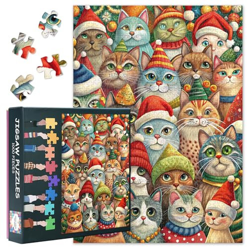 Puzzles for Adults 1000 Pieces Cute Nesting Dolls Cats Set 1000 Piece Jigsaw Puzzles - 20 x 28 Cats Themed Puzzle Fun and Colorful Artwork Hard Difficult Challenging Puzzles for Adults
