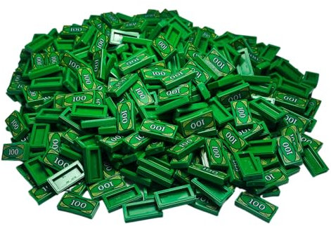 Lego® 50 Stück 100$ Dollar Fliesen – Perfekt für Banken, Geschäfte & actiongeladene Räuber-Szenen!