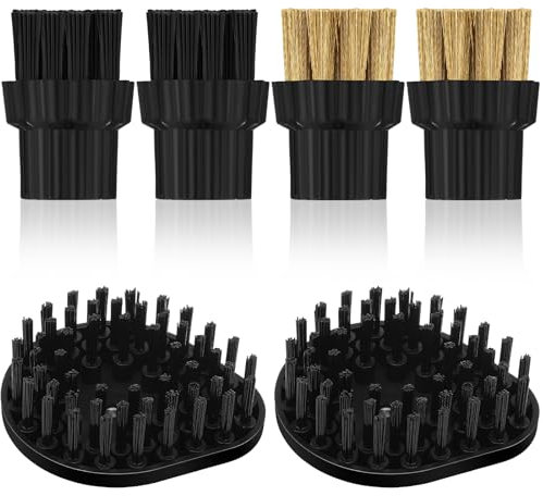 Honeydak 6 Pack M8 Steam Machine Nylon and Brass Brush Steam Cleaner Accessories Set Steam Mop Replacement Brush Head
