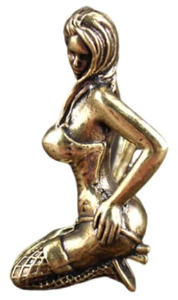 LSBDJDL Sexy Frauen-Körperkunst-Miniatur-Statue, Metall, weibliche Skulptur, Schreibtisch-Statuen für Heimdekoration (sexy sitzende Frau)