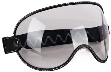 LuoAXINN Motorradhelm Bubble Shield Visierlinse Sonnenbrille Schutzbrille Zubehör Fit Retro Open Face Halbhelm für Helme(Transparent)
