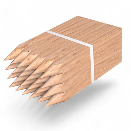 Dorman & Walsh x 24 Garden Stakes – Sturdy Wooden Stakes for Plant & Tree Support (24 x Stakes)