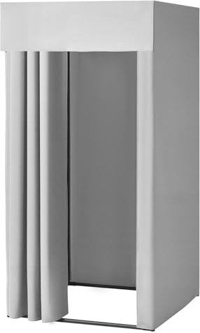 VEVOR Fitting Room, Dressing Room with Thick Polyester Curtains, Privacy Space with Shading Curtain and a Hook, for Boutique, Mall, Tailor's Store & Outdoor 39 x 39 x 78 in (Black and Gray-White)