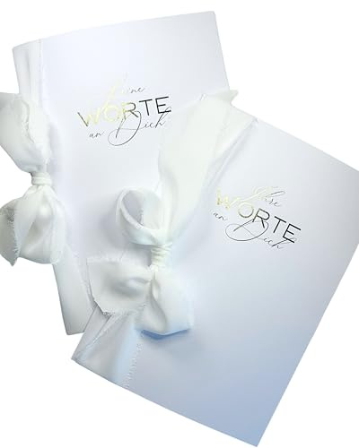 Eheversprechen, Ehegelübde Heft, Ihre Worte, Seine Worte, Hochzeit Zeremonie, Umschlag mit Silber-oder Goldprägung, Hochwertiges Papier (Ihre Worte an Dich/Seine Worte an Dich) (Goldprägung)