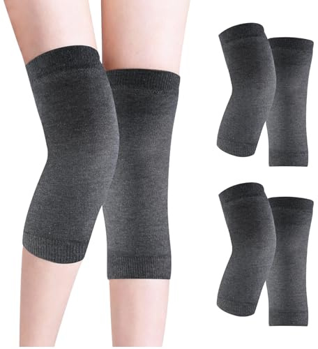 2Pairs Thermal Knee Warmers with Soft Warm Lining Stretchy Knit Winter Knee Sleeve Night Sleep Wrap Pad Brace for Women Men Cold Knees Problems Braces Ski Cycling Dance Runing and Elders Gift