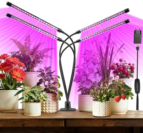 zixunix Pflanzenlampe LED Vollspektrum Grow Light mit Timer & 10-stufig Dimmbar – Hoher PPFD für Hydroponik, Indoor-Garten, Blumen und Gemüse | Ideal für Keimung, Wachstum & Blüte | Energiesparend