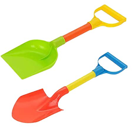 Kinder-Schneeschaufel-Set, Kunststoff, Sandschaufel, Gartenspielzeug mit Griff, zufällige Farbe, 2 Stück, Kinder-Strandschaufeln