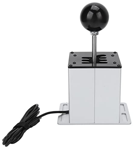 BONKZEBU USB-Schalthebel, Robuster Stahl, H-Simulator, PC, USB-H-Schalthebel für für ATS ETS Dust WRC Sim-Rennspiele, Weißes 6+R-Getriebe für T300RS/GT-Lenkrad, 55,1-Zoll-Kabel