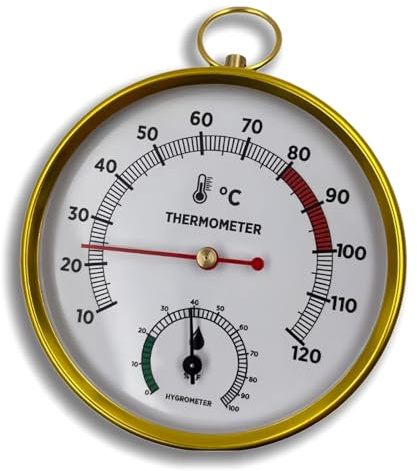 Sauna Thermometer Hygrometer with Clear Large Digital Screen, 2-in-1 High Temperature Resistant Digital Sauna Thermo-Hygrometer, Essential Sauna Accessories for Steam & Sauna Rooms