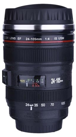 Insulated Travel Mug Camera Lens Shaped Stainless Steel | Large Capacity, Outdoor Hiking Cycling Activities, Stainless Steel, Lens Style, Portable Beverage Cup