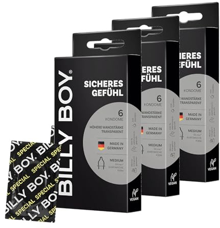 BILLY BOY Sicheres Gefühl Kondome 3x6er, 56 mm, mit mehr Wandstärke