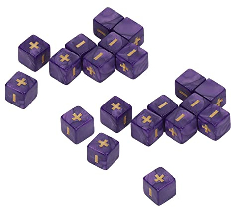 Pongnas 20-teiliges 16-mm-Mathe-Würfel-Set für den Unterricht von Kindern Im Plus-Minus-Klassenzimmer und für Lernbedarf zu Hause, Orange (Purple)