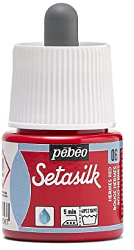 Pébéo - Setasilk Hermes Red 45 ml Bottle - Silk paint - 45 ml Pipette cap bottle - Hermes Red