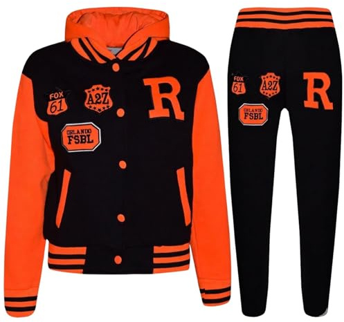 A2Z 4 Kids Unisex Baseball Tracksuit Varsity Hoodie Jogger Outfit Set