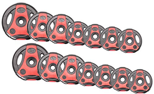 Bad Company K-Grip Hantelscheiben mit Griffen I Kunststoff ummantelte Gewichte 30/31 mm Paarweise (2,5-10 kg) oder als Set (7,5-30 kg)