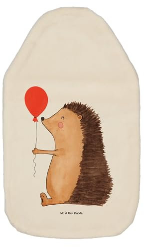 Mr. & Mrs. Panda Wärmflasche Igel Luftballon - Geschenk, Wärmflasche mit Bezug, Tiermotive, Wärmekissen, Glückwunsch, lustige Sprüche, Gute Laune,