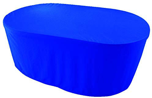 Kaufpirat Premium Abdeckplane Oval 180x90x70 cmHolzbank Gartenmöbel Gartentisch Hülle Abdeckung Haube Schutzhülle Abdeckhaube 900 D, 500 g/m², 6.000 mm Wasserbeständigkeit Blau