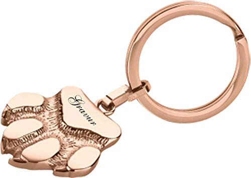 Schlüsselanhänger Hundepfote rosé mit eigener Gravur Hund/Pfote