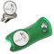 Crestgolf Golf Divot Tool Con Botón Emergente y Marcador de Bola Magnética Pitch Mark Mini Herramienta Portátil y Plegable Ligera (Green)