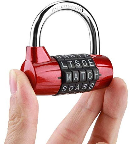 Serrure de Casier de Gymnastique, Mot de Passe de 5 Lettres Cadenas à Combinaison Verrou de Sécurité Mot de Passe de Sécurité étanche cadenas à chiffres (Rouge)