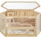 tectake® Cage à Lapin Hamster Cochon d’Indes Petits rongeurs en Bois, Plusieurs étages, Toit Amovible, Accessoires Inclus