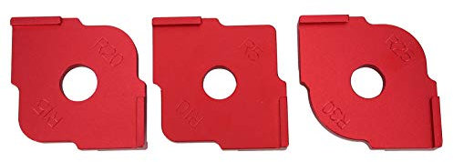 3Pcs Radius Jig Router Vorlagen, Corner Radius Quick-Jig, Abgerundete Ecken aus Aluminiumlegierung, Router Bit Vorlagen, R5 R10 R15 R20 R25 R30 für die Holzbearbeitung