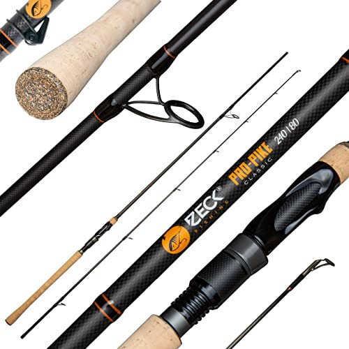 ZECK Predator Pro-Pike 2,40m Classic 80g - Spinnrute für Hechte, Hechtrute zum Spinnfischen, Raubfischrute, Angelrute zum Kunstköderangeln