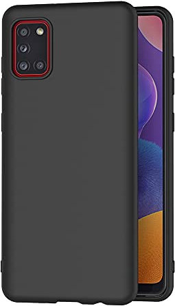 AICEK Hülle Compatible Samsung Galaxy A31 Schwarz Silikon Schutzhülle für Samsung A31 Case TPU Bumper Galaxy A31 Handyhülle (6,4 Zoll)
