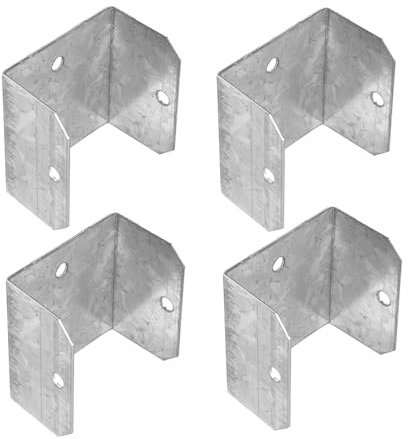 Lot de 4 supports de fixation en U pour poteaux en bois, anti-cliquetis sécurisés ou panneaux de refixe, 47 mm
