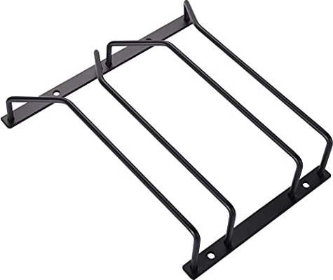 Diano - Portabicchieri da vino nero, sotto il mobiletto porta bicchieri da vino, supporto per bicchieri da vino, 22,5 cm, 2 file