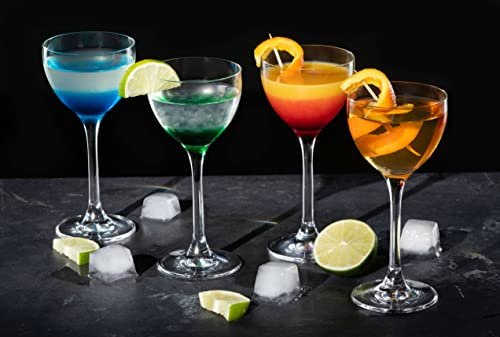 DIAMANTE 4 Mini Cocktail Crystal Coupes 150ml | Port Sherry Glasses | Aperitif Digestif Glasses | Nick & Nora Glasses | Negroni Glasses- ‘Auris’ Collection Undecorated Crystal - Set of 4 in Gift Box