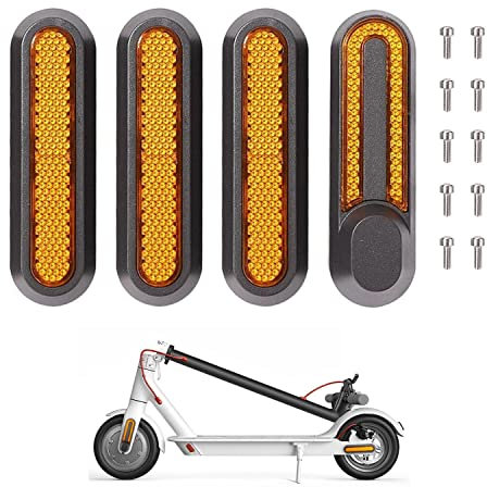 Yungeln 4er Set Scooter Ersatzteiil Scooter Seitenabdeckungen mit Rückstrahler aus Kunststoff kompatibel für 1S / M365 / Pro2 Elektroscooter - Orange