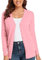 CUNYI Gilet Femme, Chandail Tricot avec Boutons pour Femme, Pull Veste Cardigan Col V Manches Longues Classique, Rose M