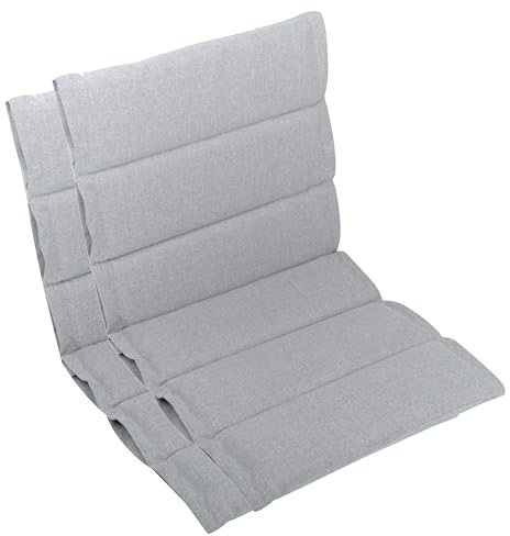 LILENO HOME Gartenstuhl Auflagen als [2er Set - Niedriglehner] in Silber - Bequeme Liegen als Sitzauflagen für Gartenmöbel - Stuhlkissen für Gartenstühle und Klappstühle