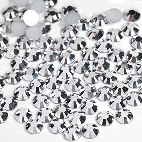 500pcs 5mm Flat Back Non-Stick Rhinestone Crystal Diamantes Nail Art & Craft Scrapbooking Embellishments 90 Available Colours (5mm, Silver #2)