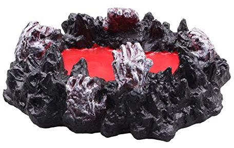 Kocris Casa Hellfire Death Ornament Dekorationen Aquarium Aquarium Dekor Schädel Halloween Gruselige Reptilien Schildkröte Eidechse Tanks Terrarium Teufel Skulptur Sammlung Figur Statue Haustier