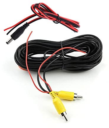 yolvinuo 10M RCA Cable de extensión de vídeo,Cable AV para Parking View Camera Conexión a Monitor de Auto o Navigation.32FT Cable de conexión con Cable Rojo de detección Trigger