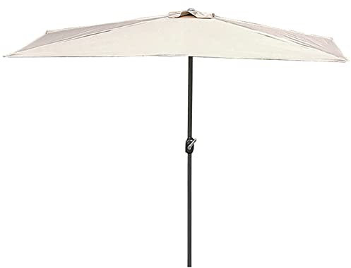 CHEMYO Parasol de terrasse extérieur Demi-rectangulaire, Parasol Mural de 8,2 pi x 4 pi pour Jardin, Balcon, Cour, Parasol de Table de marché (Color : Beige, Size : 250cmx120cm/8.2ftx4ft)