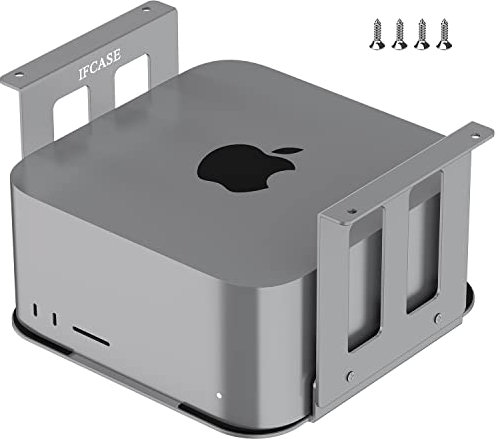IFCASE Aluminium-Halterung für Mac Studio M2 M1 Max, Ultra mit kratzfestem Pad (Silber)