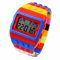 FENKOO Unisex Regenbogen Digital-Armbanduhr Rot/Blau