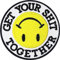 Aufnäher Patch Get your shit together Lustiger Spaß Sticker zum annähen/aufbügeln | Applikation Jeans Flicken Bügelbilder für alle Stoffe | fabric applique 75x75mm