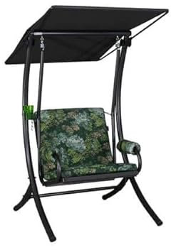 Angerer Freizeitmöbel GmbH Hollywoodschaukel 1-Sitzer Royal - Gartenschaukel Made in Germany - Schaukel zum Sitzen und Entspannen - einfache Montage (Grün geblümt)