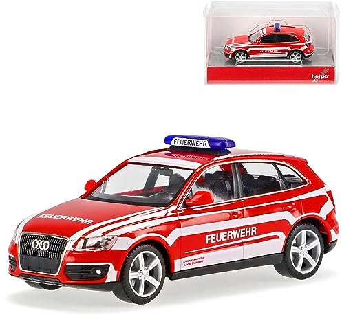 A*U*D*I Q5 8R Feuerwehr Lindenau 1. Generation 2008-2016 H0 1/87 Herpa Modell Auto mit individiuellem Wunschkennzeichen