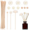 GiReich 50 Stück Aroma Reed Diffuser Sticks, Holz-Stäbchen für Heimwerker, Bambus-Dübel, Rattan-Öl-Diffusor, Holzstäbchen Diffusorstäbchen Rattanstäbchen mit Blumen für Zuhause Büro Hotel
